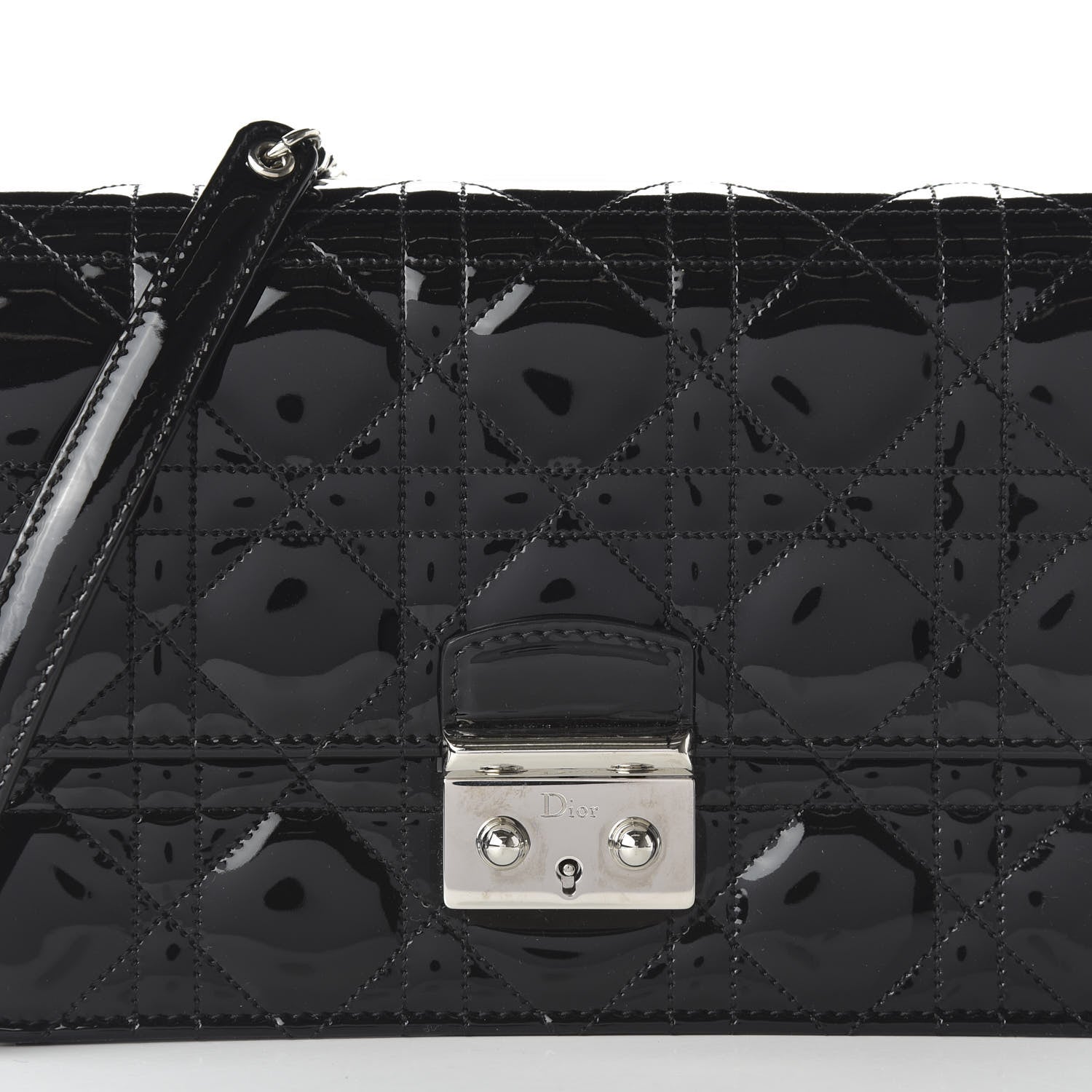 Christian Dior Patent Cannage Miss Dior Promenade Pouch Black 9 of 9