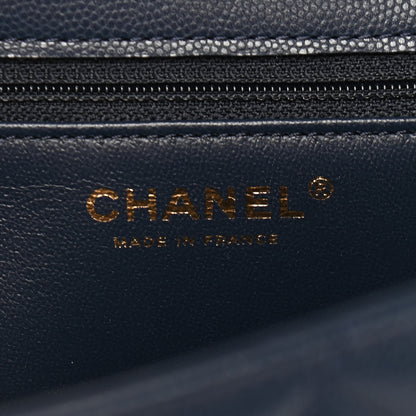 Chanel Caviar Quilted Large Sweet Classic Flap Navy Blue 6 of 9