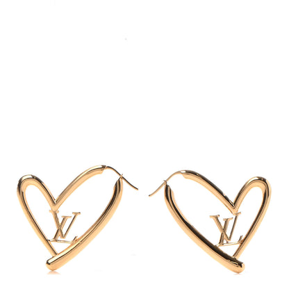 Louis Vuitton Metal Fall In Love Hoop Earrings GM Gold 1 of 5