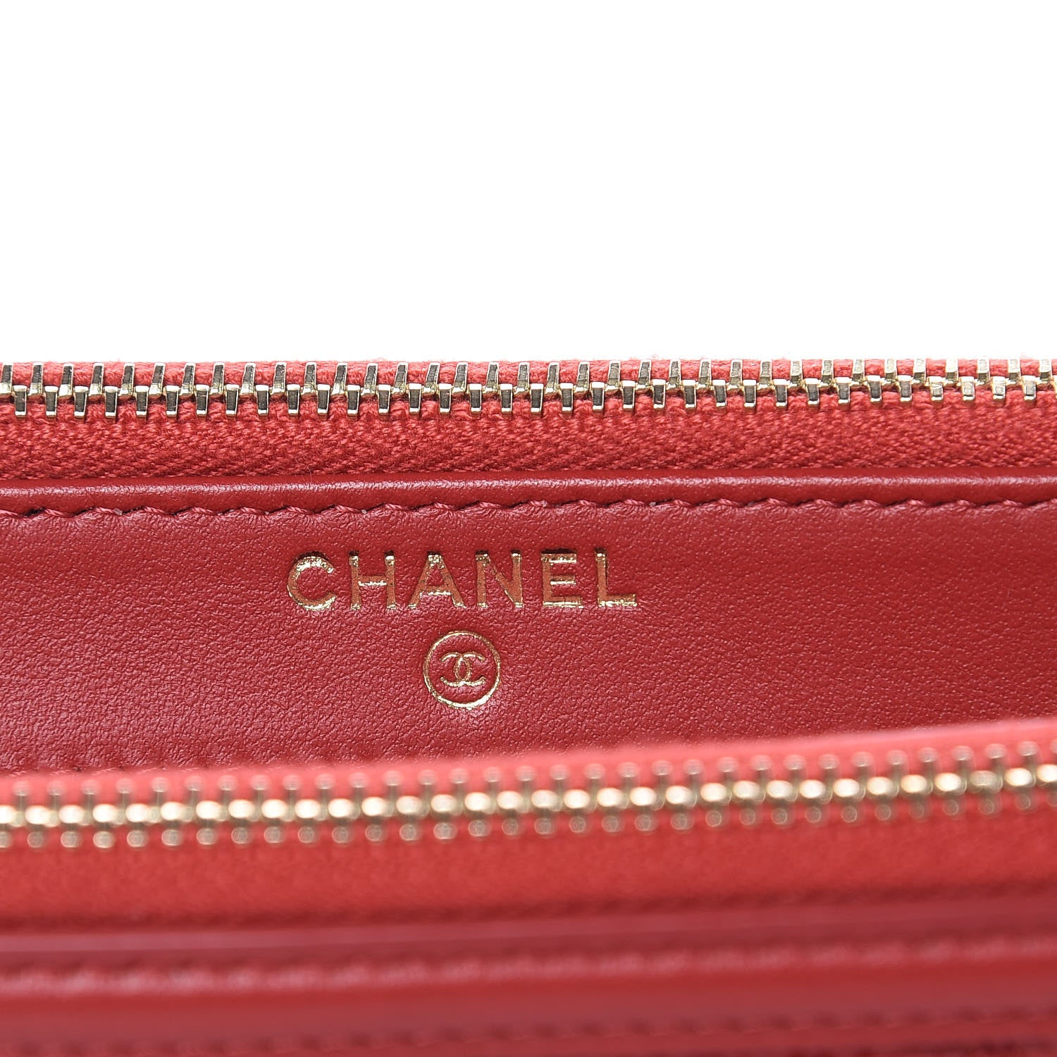 Chanel Caviar Quilted CC Filigree Clutch With Chain Red 7 of 12