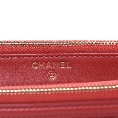 Chanel Caviar Quilted CC Filigree Clutch With Chain Red 7 of 12