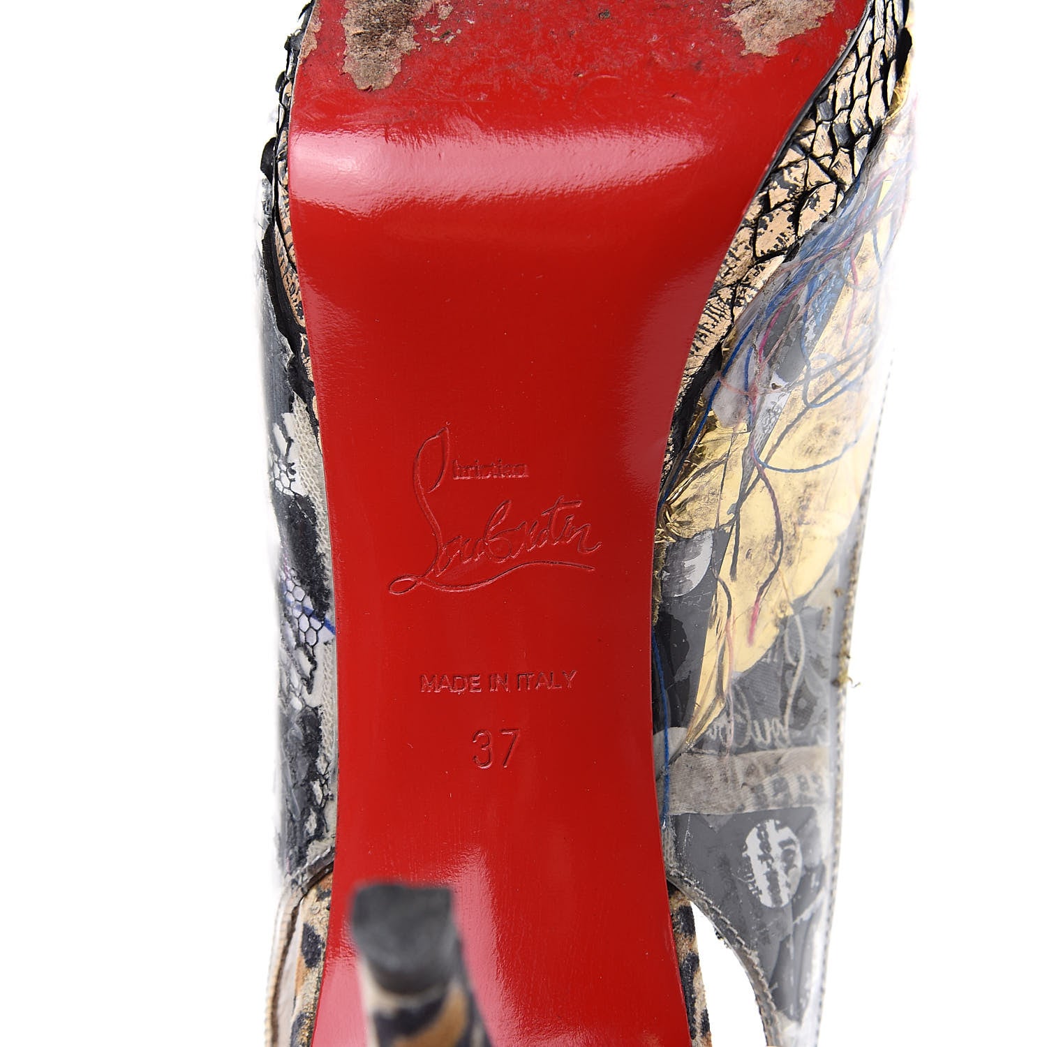 Christian Louboutin PVC Suede Winter Trash 100 Pumps 37 Multi 8 of 12