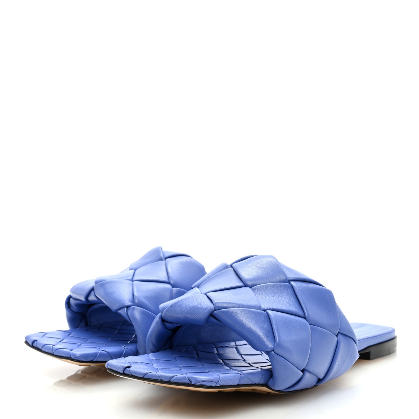 Nappa Maxi Intrecciato Lido Flat Sandals 40 Indigo