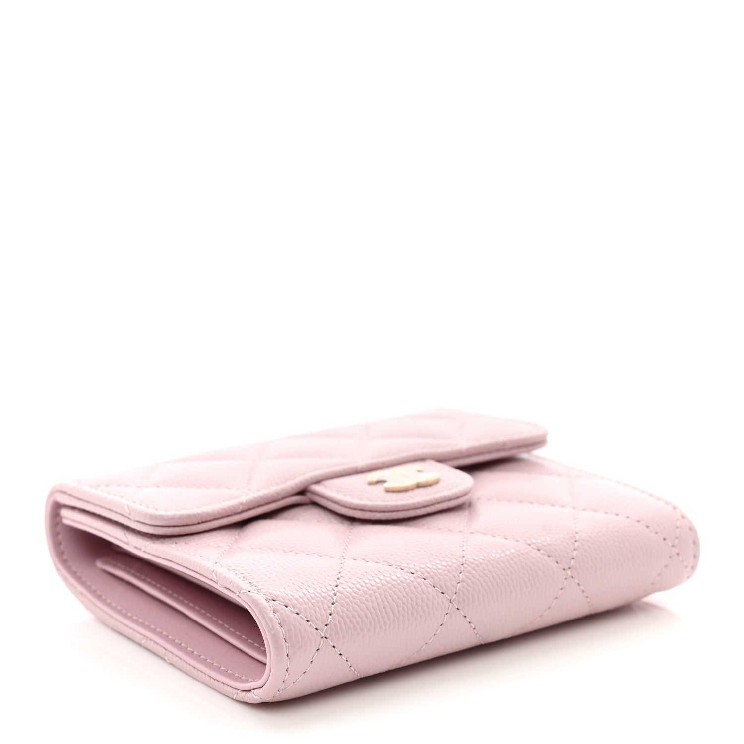Chanel Caviar Quilted Compact Flap Wallet Light Pink 4 of 9