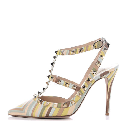 Valentino Garavani Nappa Native Couture 1975 Rockstud Ankle Strap 100mm Pumps 37.5 Multicolor 1 of 11