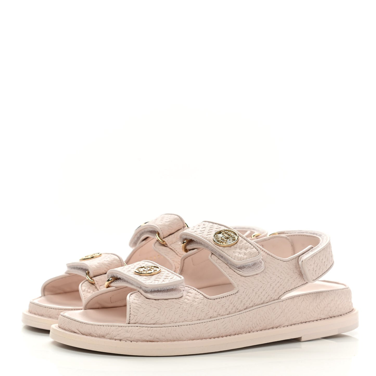 Calfskin Printed Velcro Dad Sandals 35.5 Pink