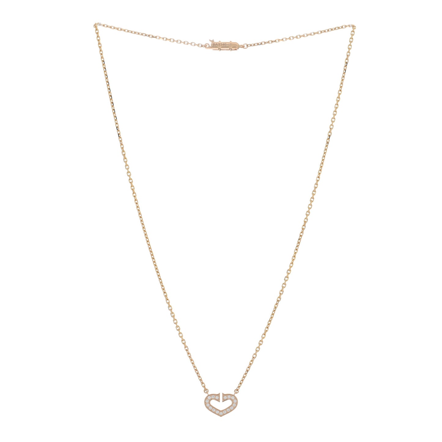 18K Pink Gold Diamond Hearts And Symbols Pendant Necklace