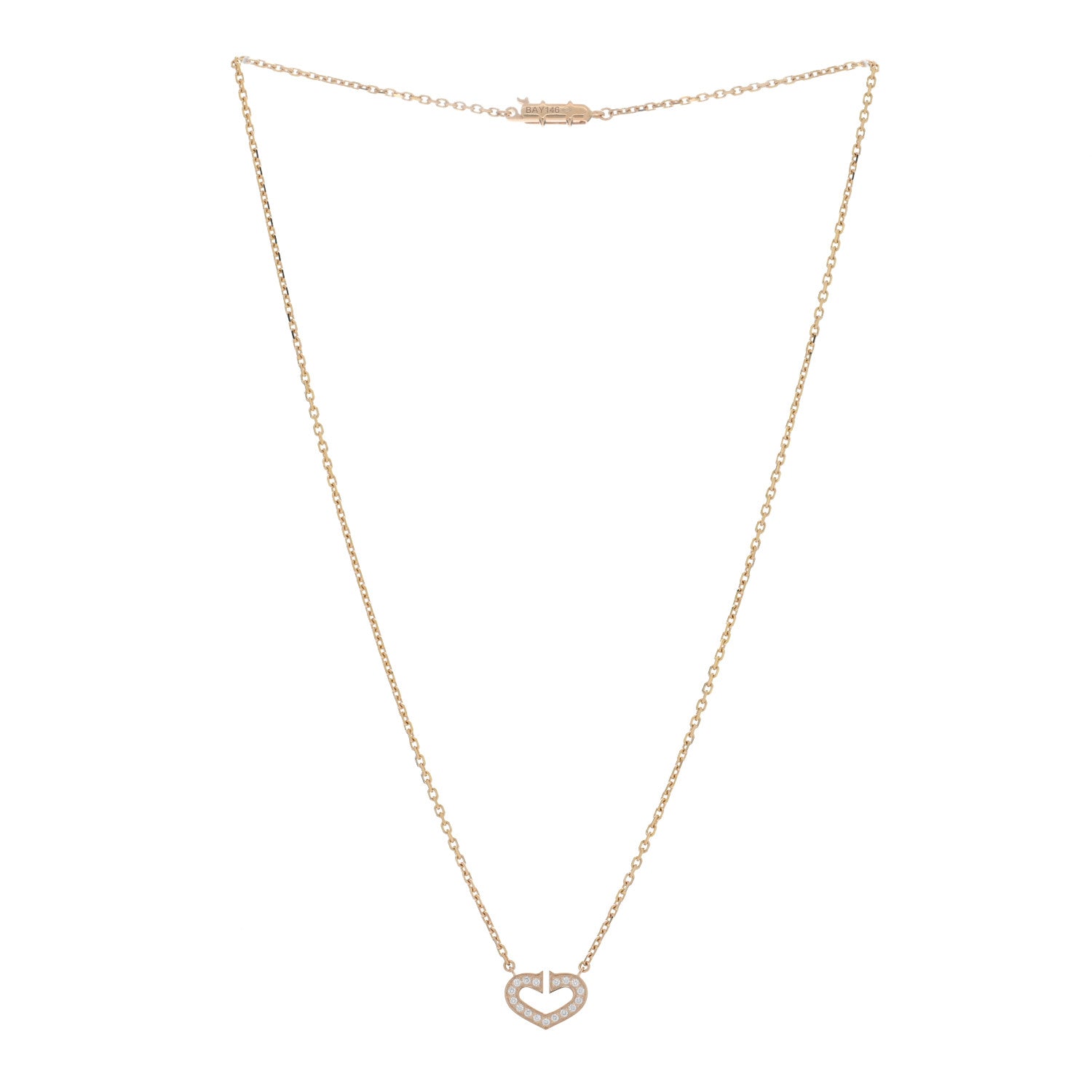 Cartier 18K Pink Gold Diamond Hearts And Symbols Pendant Necklace 2 of 5