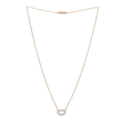 Cartier 18K Pink Gold Diamond Hearts And Symbols Pendant Necklace 2 of 5