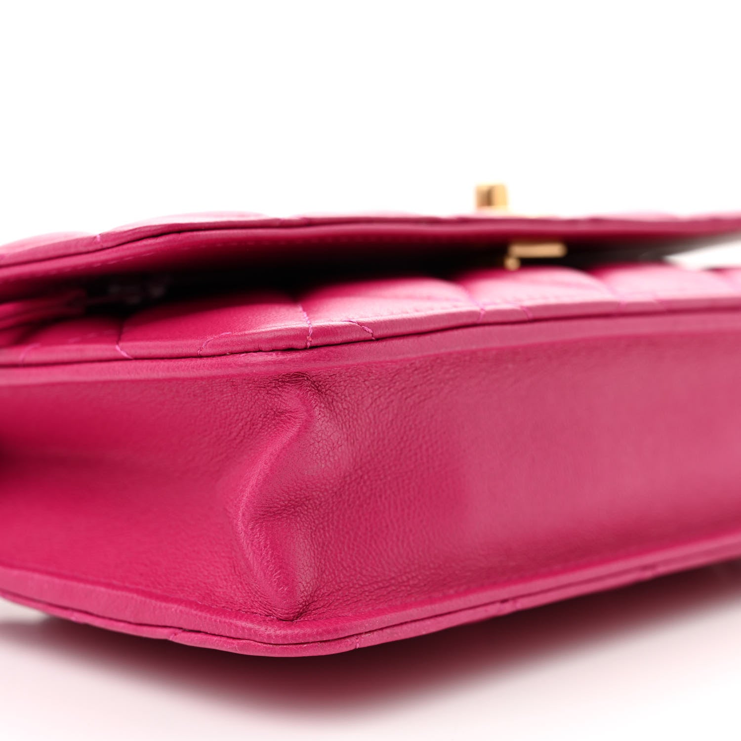 Chanel Lambskin Quilted CC Pearl Crush Wallet on Chain WOC Dark Pink 10 of 11