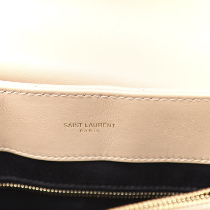 Saint Laurent Calfskin Y Quilted Monogram Medium Loulou Chain Satchel Nude Powder 7 of 12
