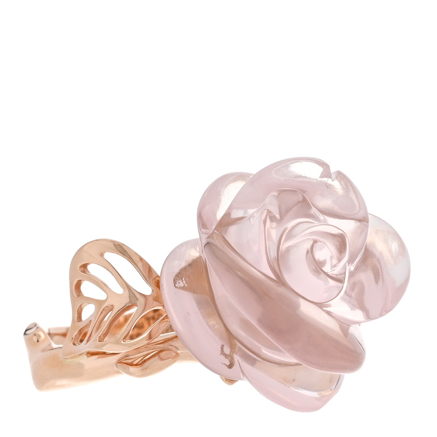 Christian Dior 18K Pink Gold Diamond Rose Quartz Dior Pre Catelan Ring 50 5.25 6 of 6
