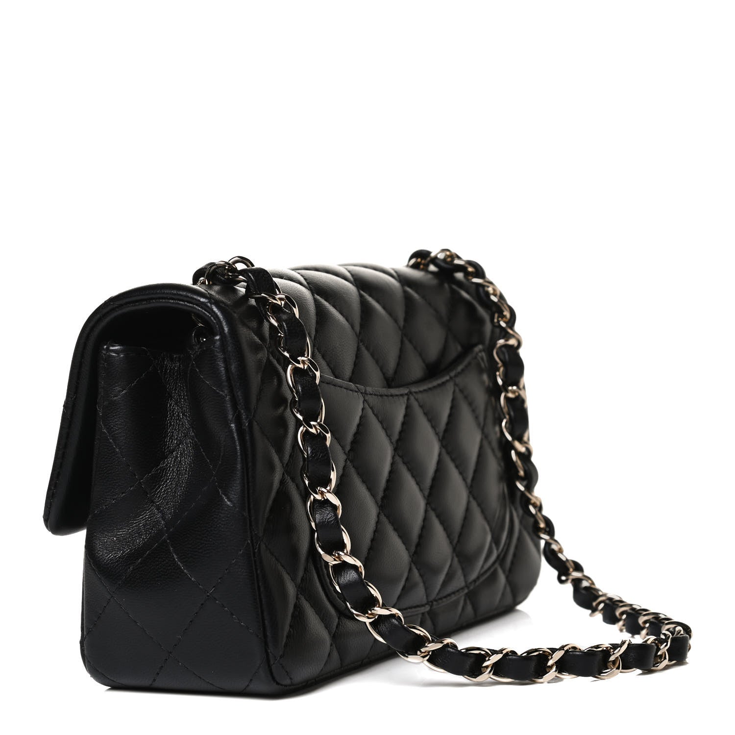 Chanel Lambskin Quilted Mini Rectangular Flap Black 2 of 12