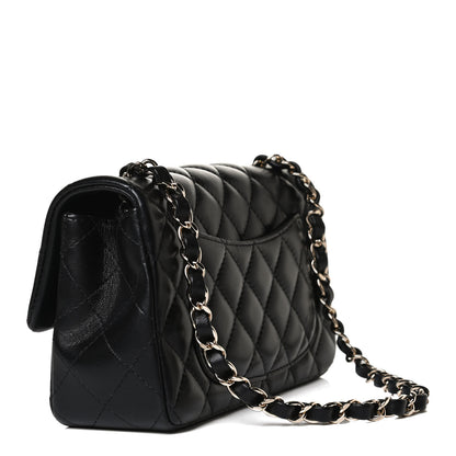 Chanel Lambskin Quilted Mini Rectangular Flap Black 2 of 12