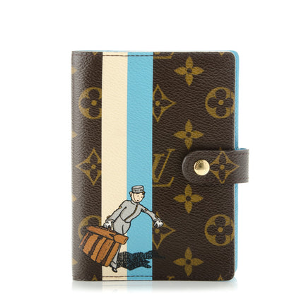 Louis Vuitton Monogram Groom Small Ring Agenda Cover Blue 1 of 7