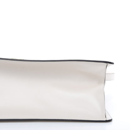 Gucci Calfskin Maxi Sylvie Top Handle Bag White 8 of 9