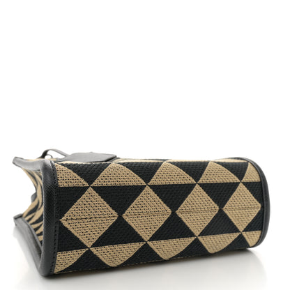 Prada Jacquard Saffiano Triangolo Symbole Embroidered Micro Tote Black Corda 4 of 10