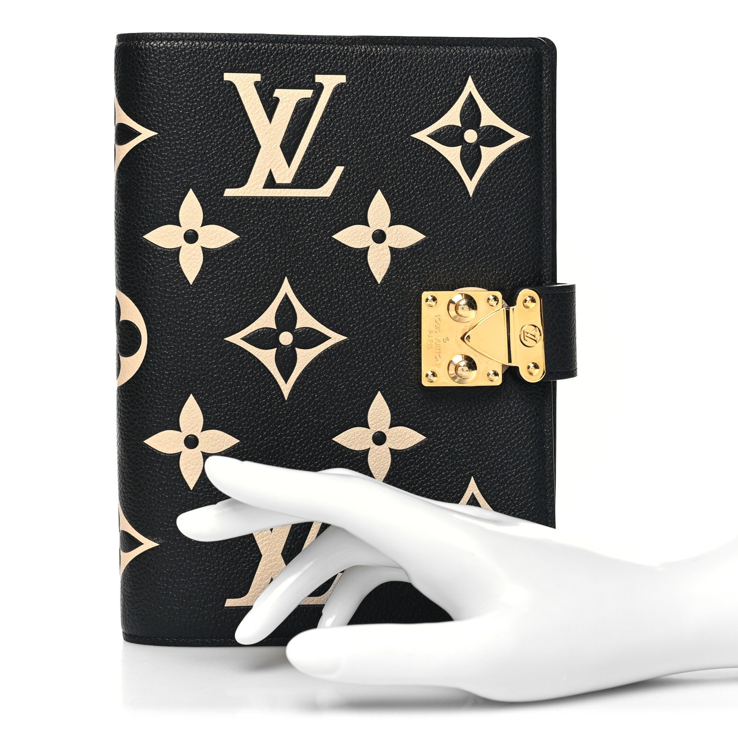 Louis Vuitton Empreinte Monogram Giant Paul Notebook Cover MM Black Beige 2 of 10