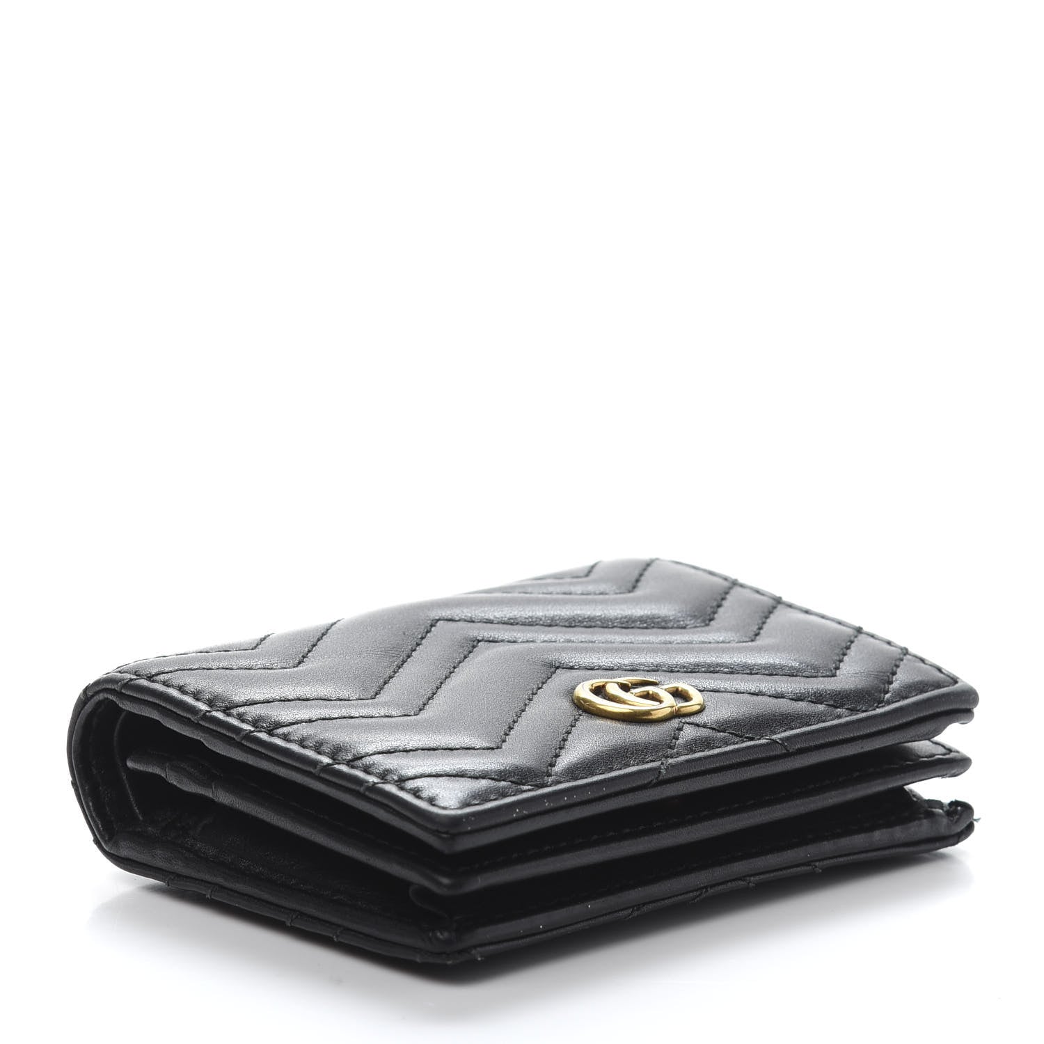 Gucci Calfskin Matelasse GG Marmont Card Case Wallet Black 4 of 10
