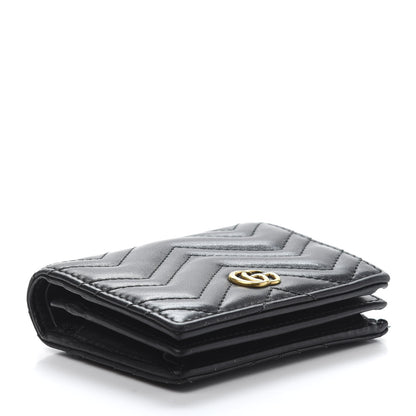 Gucci Calfskin Matelasse GG Marmont Card Case Wallet Black 4 of 10