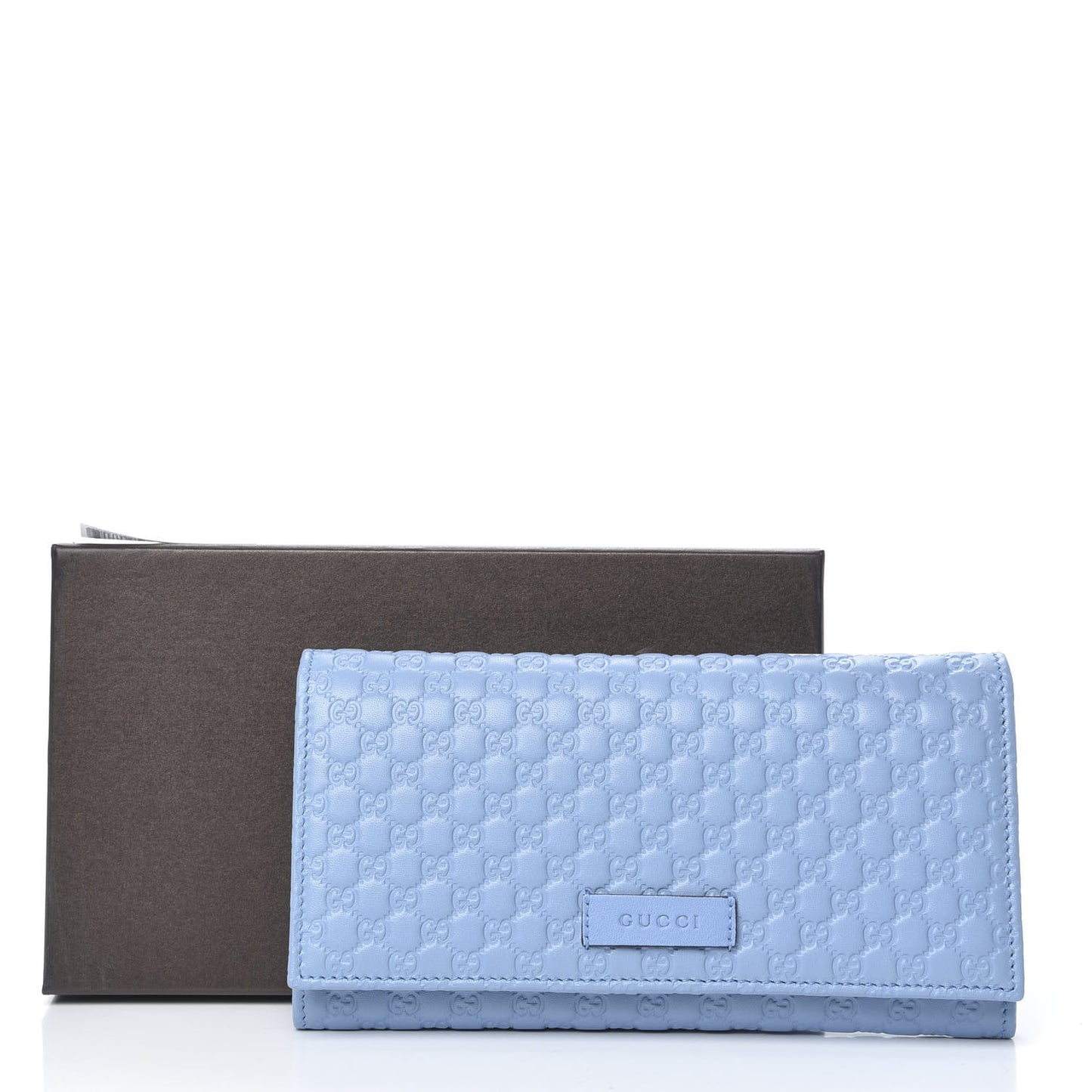 Soft Microguccissima Continental Wallet Mineral Blue