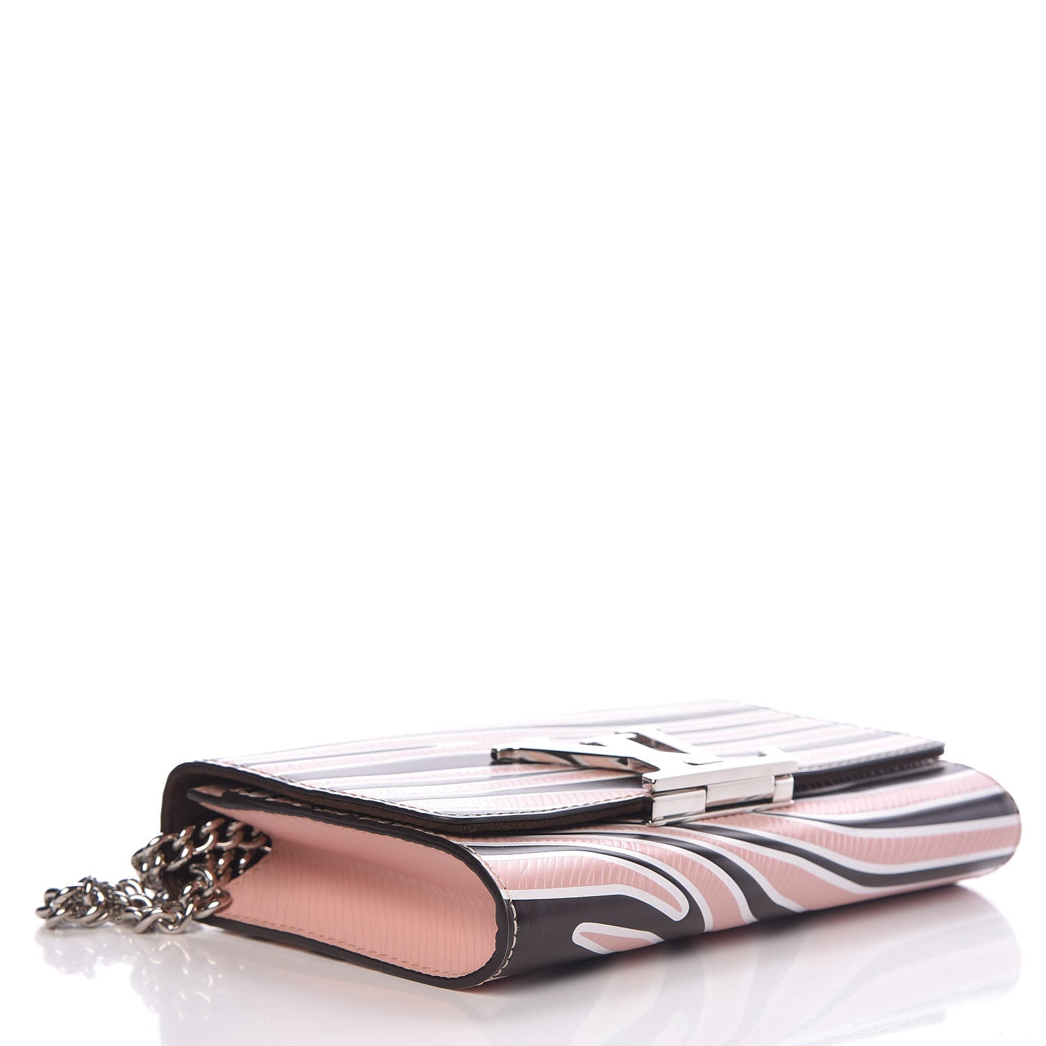 Louis Vuitton Calfskin Embossed Chain Louise MM Beige 4 of 11