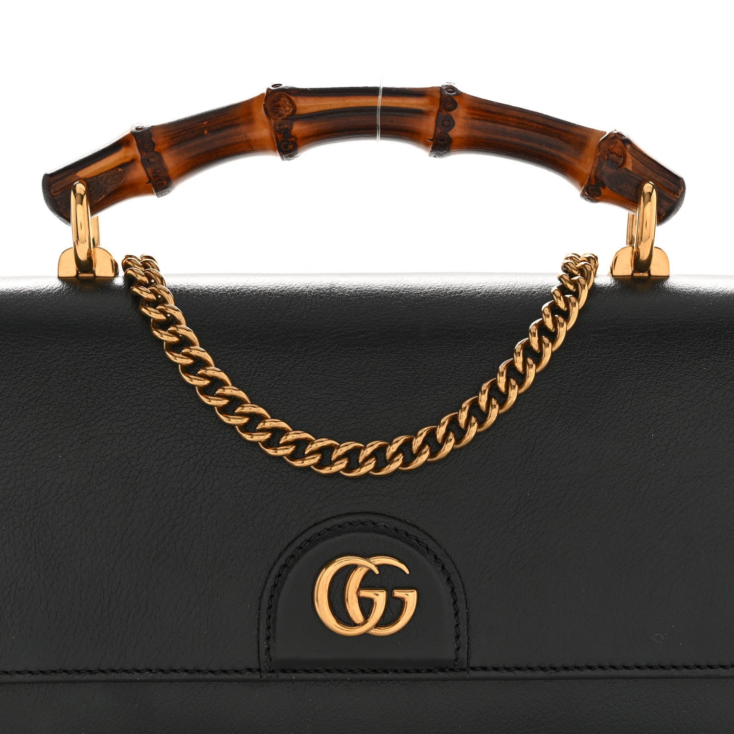Gucci Wonka Grain Calfskin Mini Diana Bamboo Top Handle Shoulder Bag Black 8 of 11