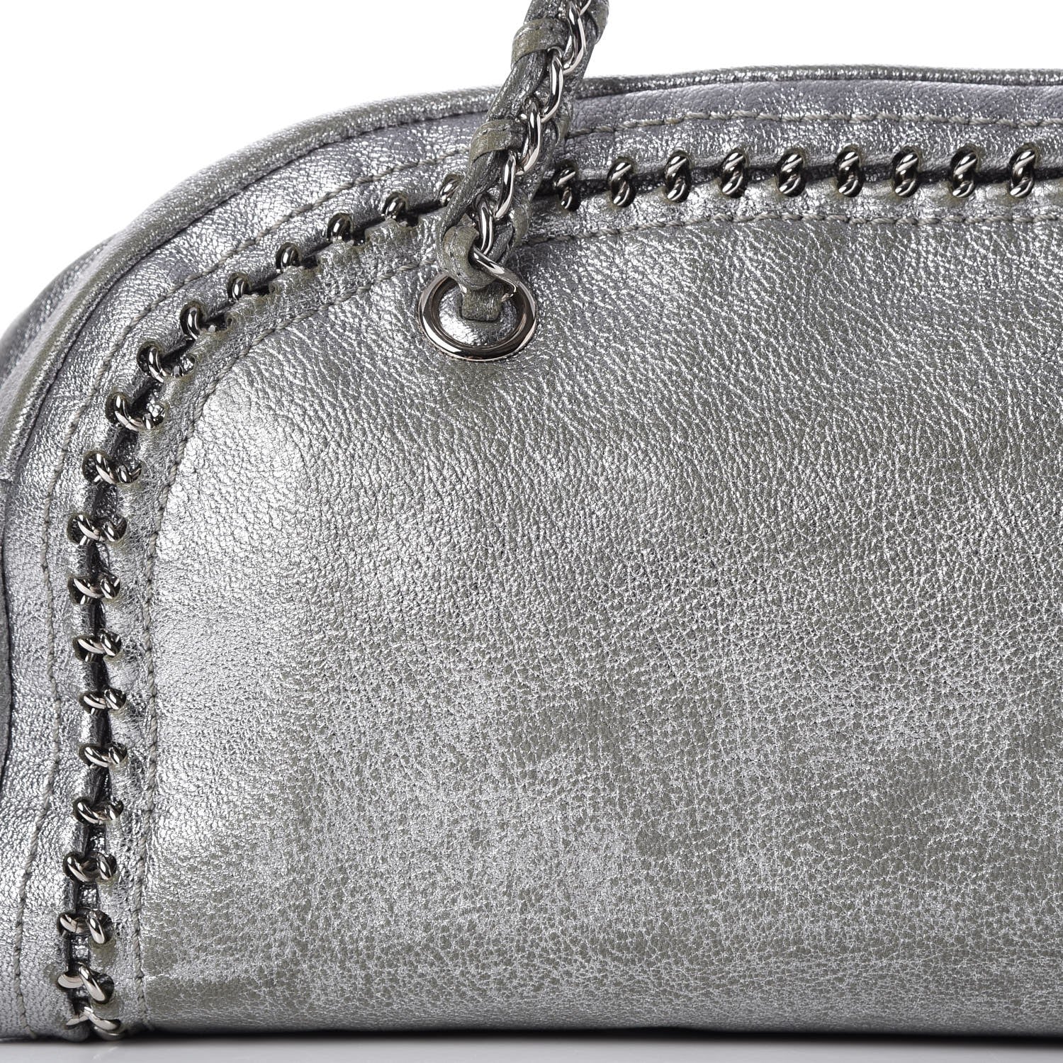 Chanel Metallic Goatskin Medium Luxe Ligne Bowler Tote Silver 20 of 23