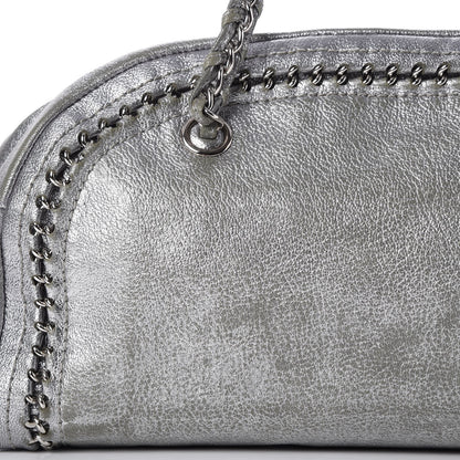 Chanel Metallic Goatskin Medium Luxe Ligne Bowler Tote Silver 20 of 23