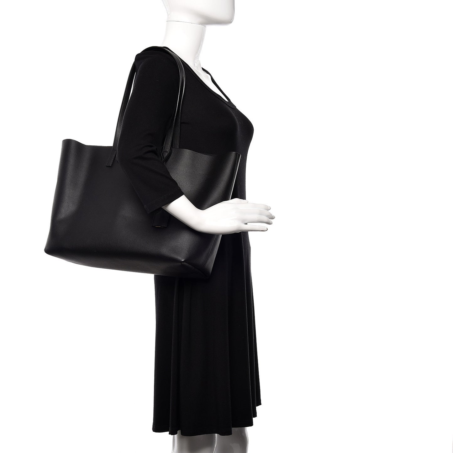 Calfskin Large Shopping Tote Black