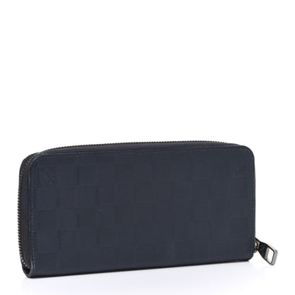 Louis Vuitton Damier Infini Zippy Vertical Wallet Midnight Blue 3 of 10