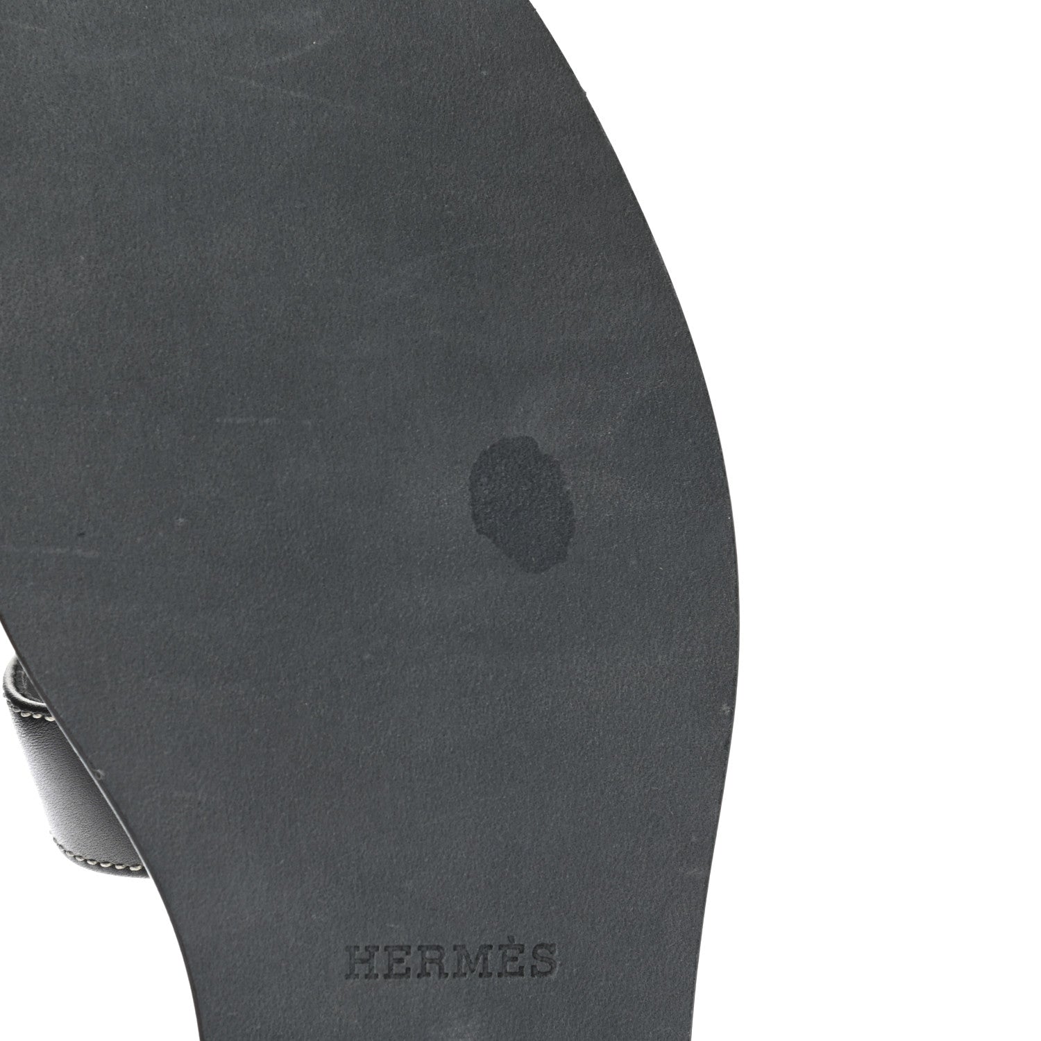 Hermes Box Calfskin Oran Sandals 36.5 Black 9 of 10