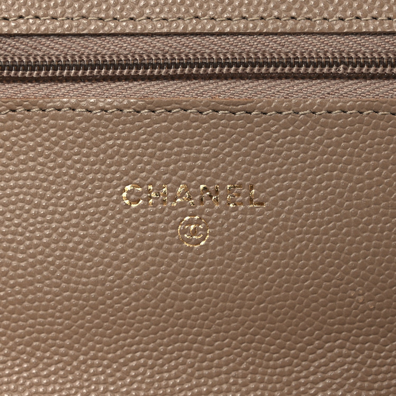 Chanel Caviar Quilted Wallet on Chain WOC Dark Beige 6 of 12