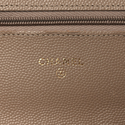 Chanel Caviar Quilted Wallet on Chain WOC Dark Beige 6 of 12