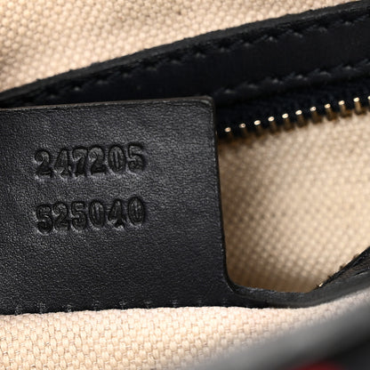 Gucci Monogram Selleria Calfskin Vintage Web Medium Boston Beige Blue 7 of 10