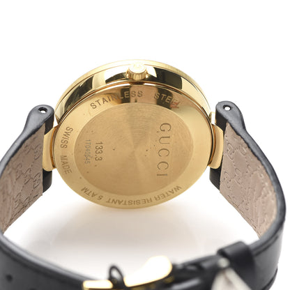 Gucci Stainless Steel Calfskin 37mm Interlocking G Quartz Watch Black 5 of 6