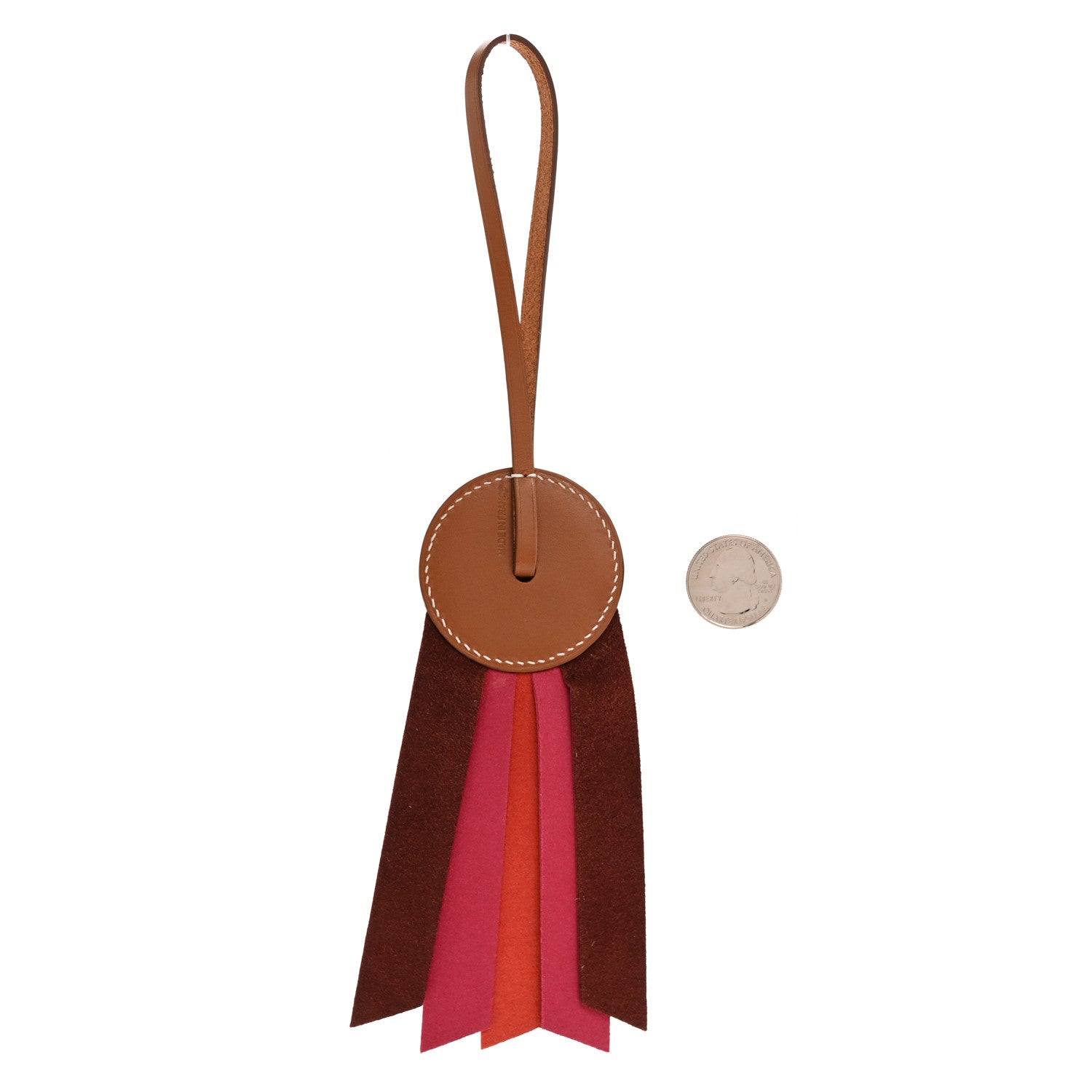 Hermes Vache Hunter Milo Lambskin Paddock Flot Bag Charm Rose Shocking Rouge H Rose Jaipur 2 of 5