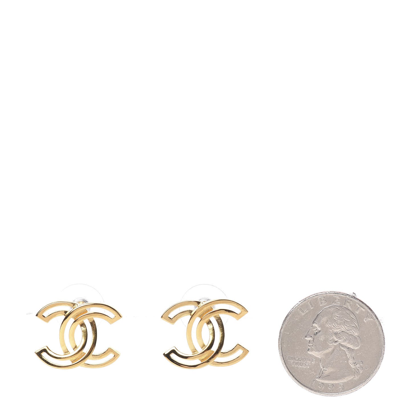 Metal Obazine CC Earrings Gold