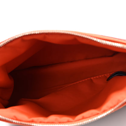 Hermes Cotton Canvas Bolide Travel Cosmetic Pouch Feu Tomette 5 of 7