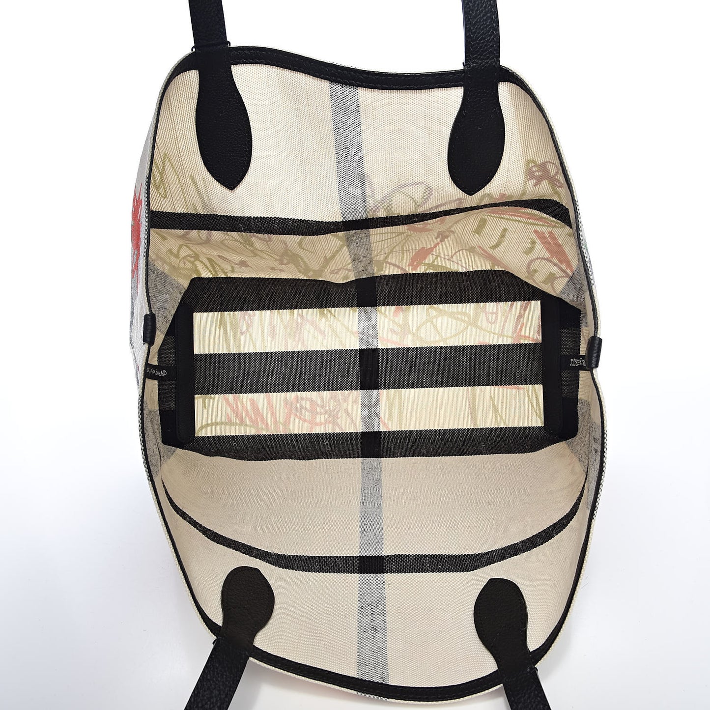 Coated Canvas Medium Reversible Doodle Tote White Black