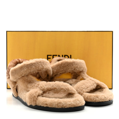 Fendi Shearling FF Fendi Feel Sandals 39 California Cacao 8 of 8