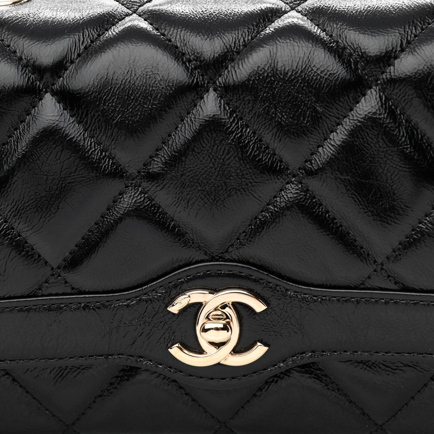 Chanel Crumpled Glazed Lambskin Quilted Mini Flap Black 7 of 10