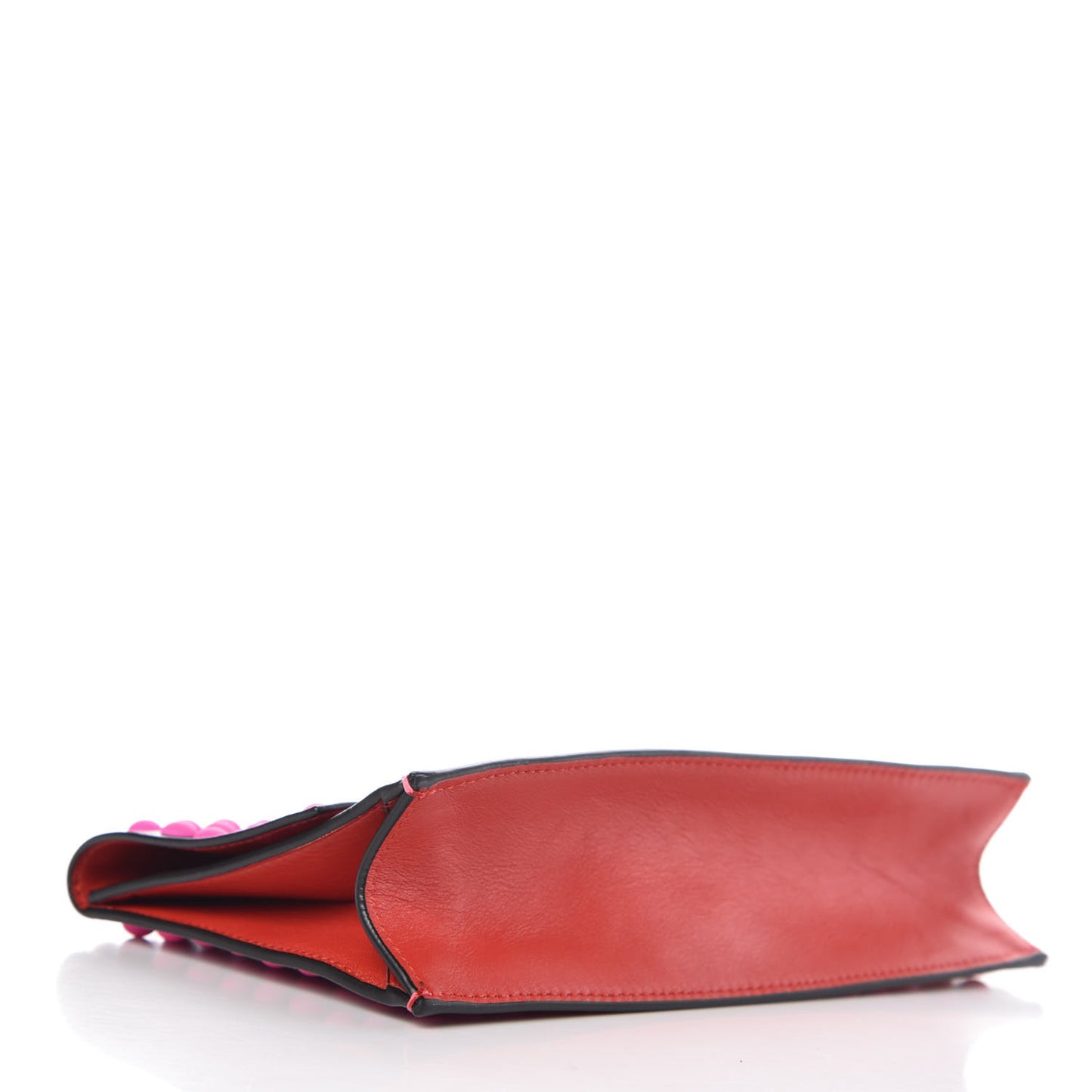 Calfskin Extra Small Studded Lunch Bag Clutch Red Degrade
