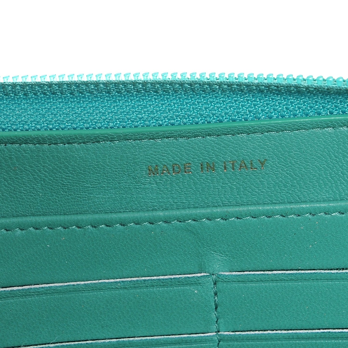 Lambskin Quilted Boy Zip Around Wallet Green