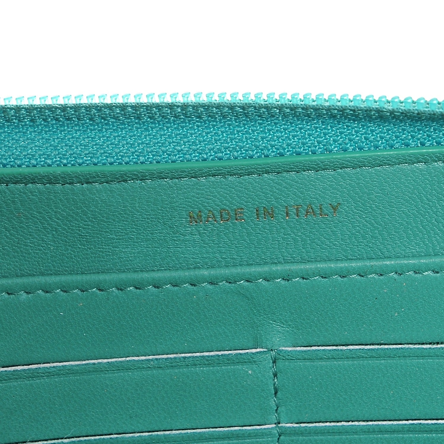 Chanel Lambskin Quilted Boy Zip Around Wallet Green 9 of 18