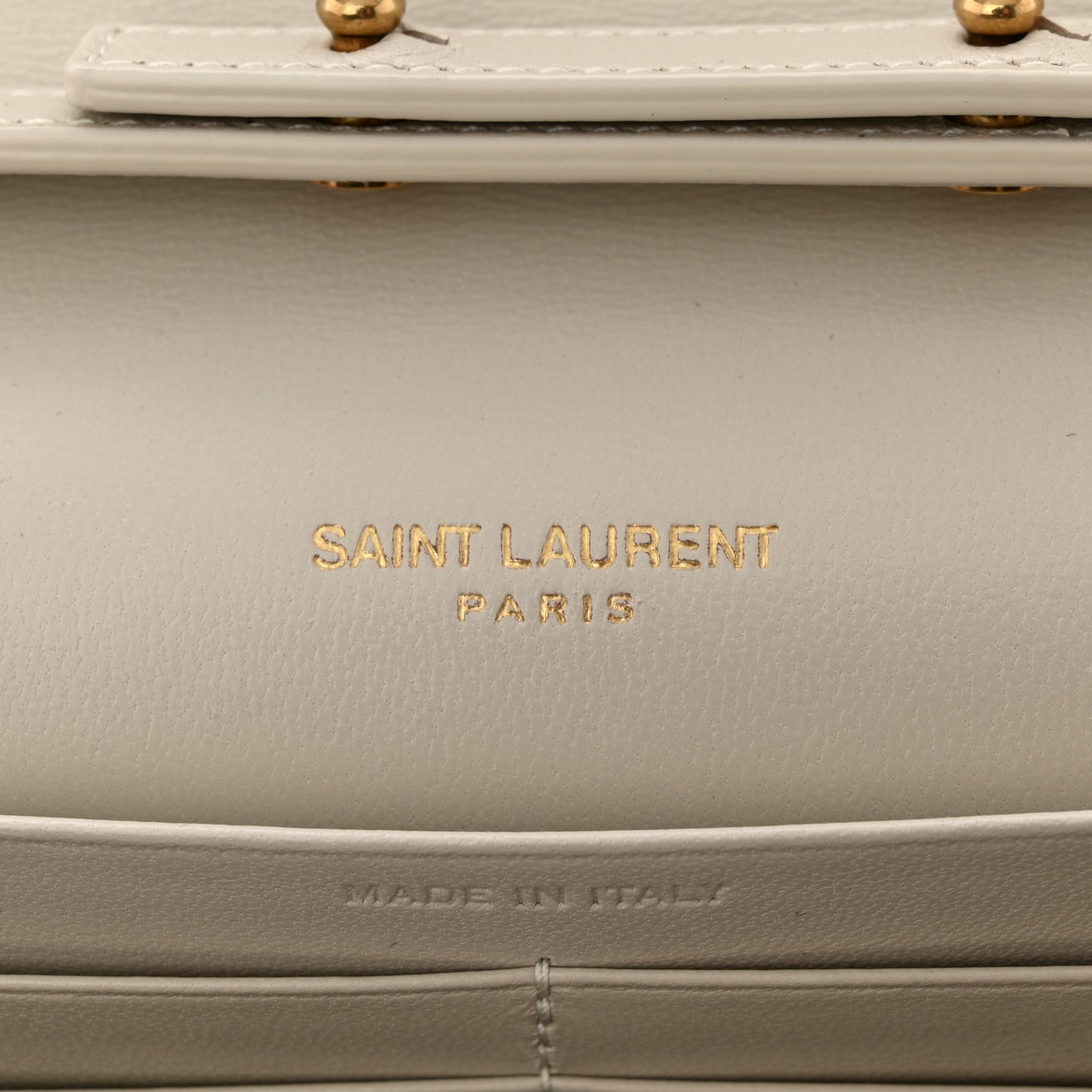 Smooth Calfskin Tri-Metal Cassandre Wallet On Chain WOC Crema Soft