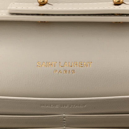 Saint Laurent Smooth Calfskin Tri-Metal Cassandre Wallet On Chain WOC Crema Soft 6 of 10