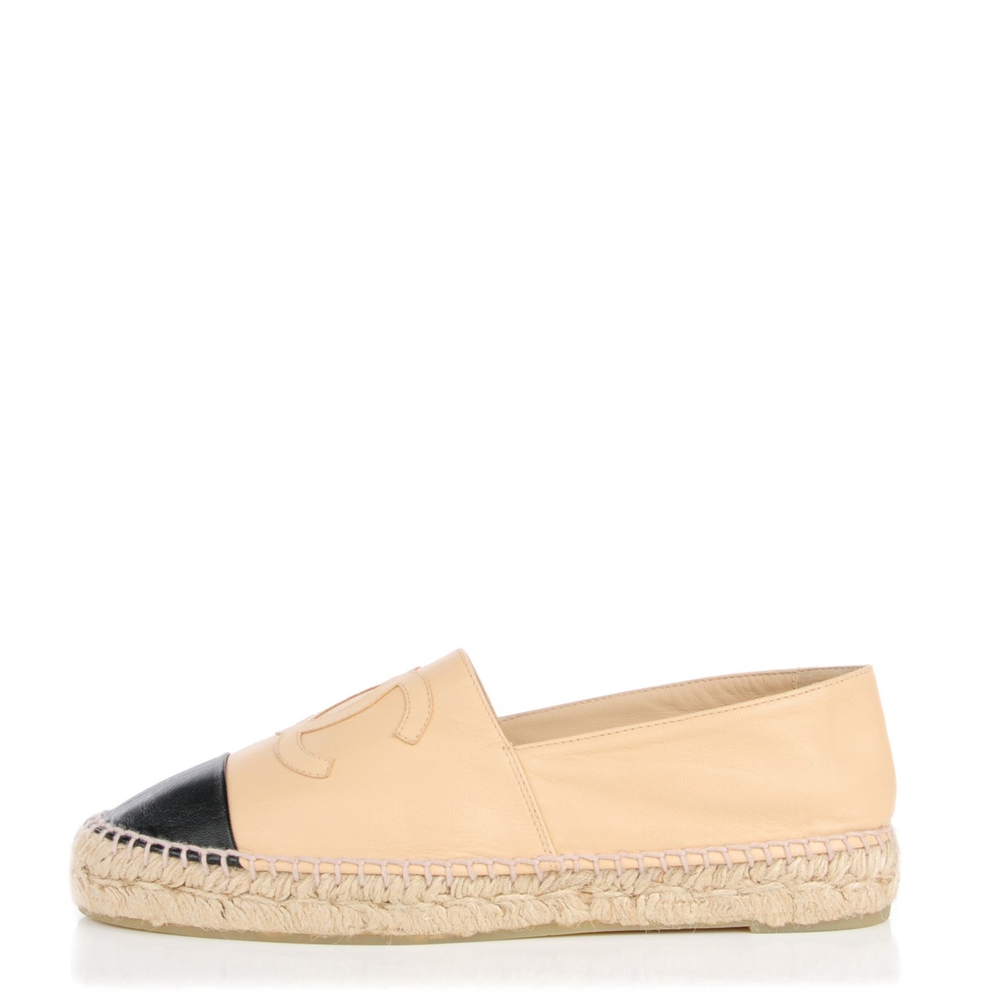 Lambskin CC Espadrilles 39 Beige Black