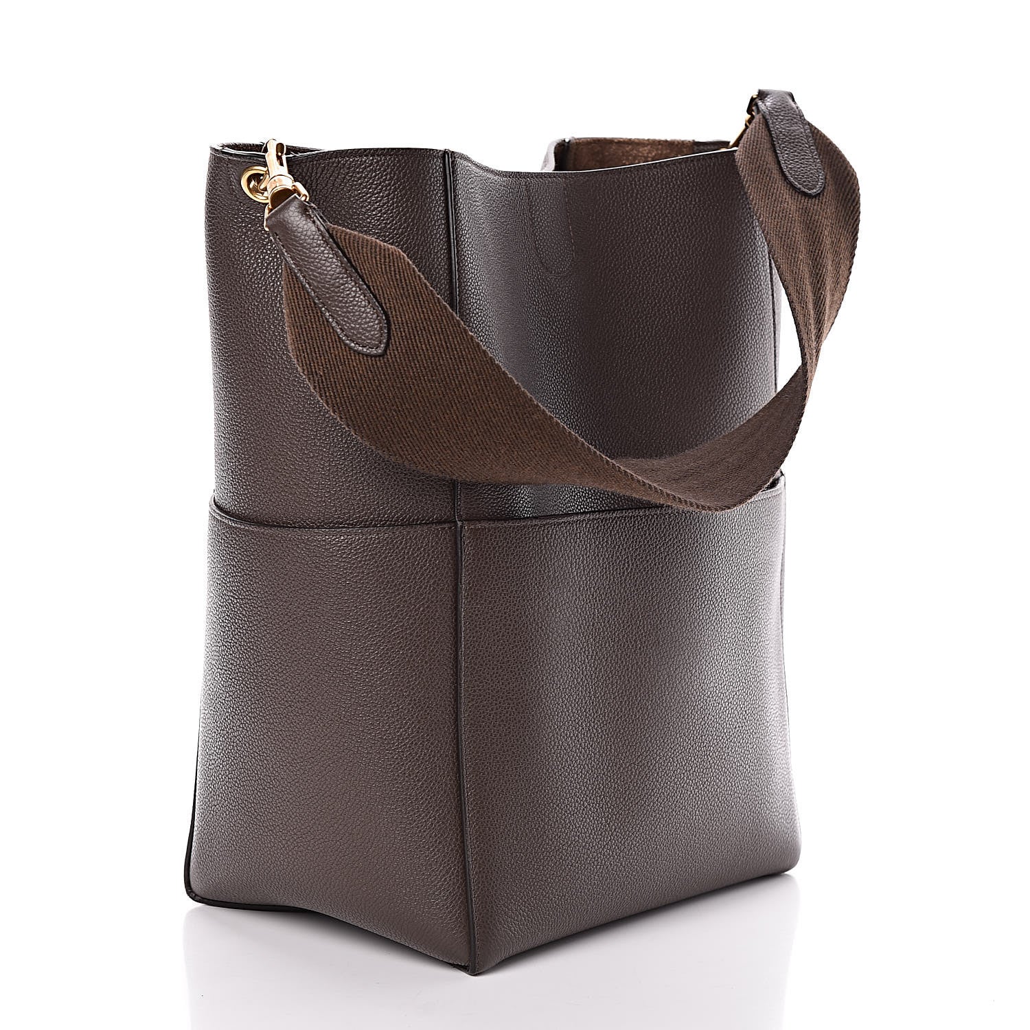 Celine Soft Grained Calfskin Sangle Bucket Bag Ecorce 3 of 7
