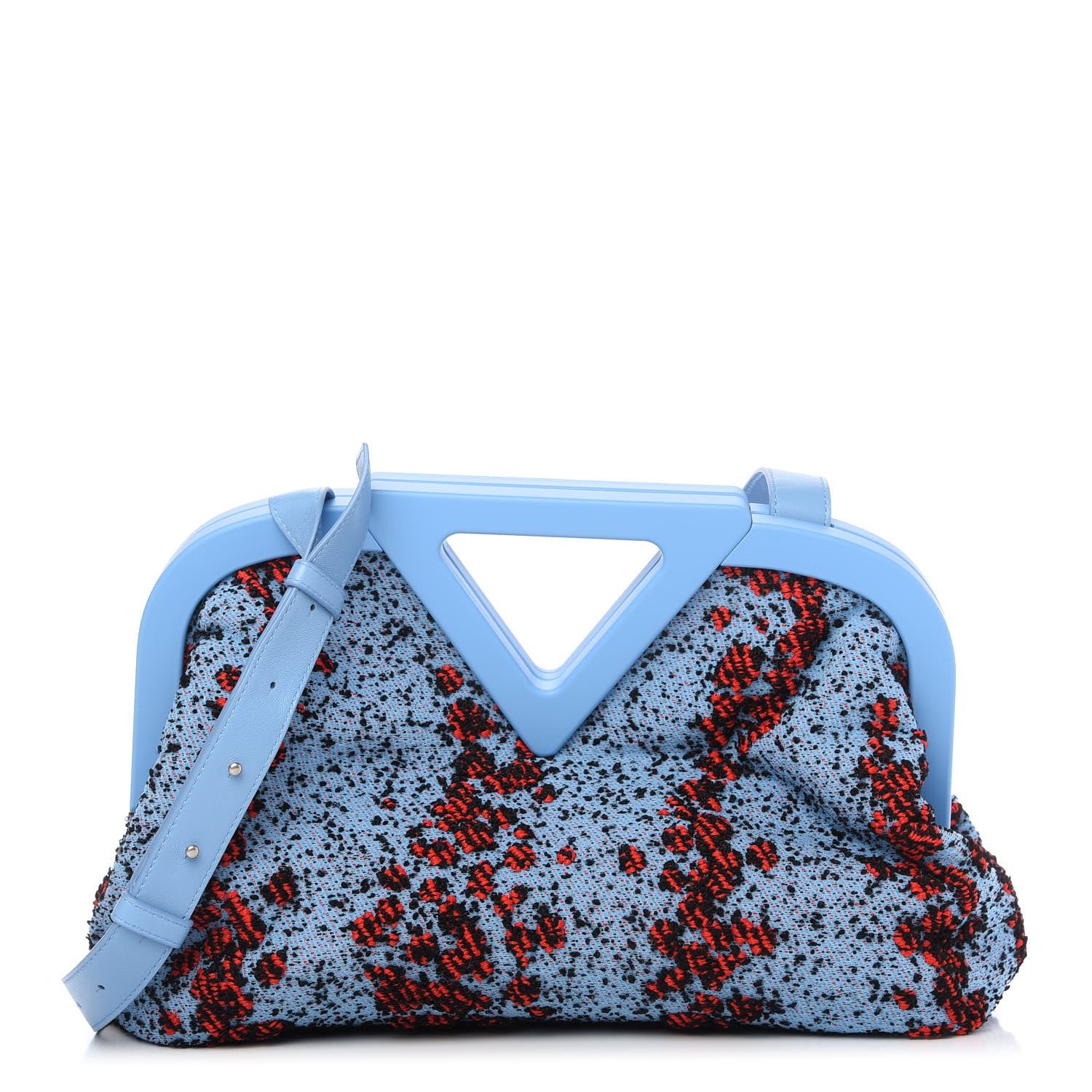 Bottega Veneta Textured Fabric Medium The Point Triangle Bag Red